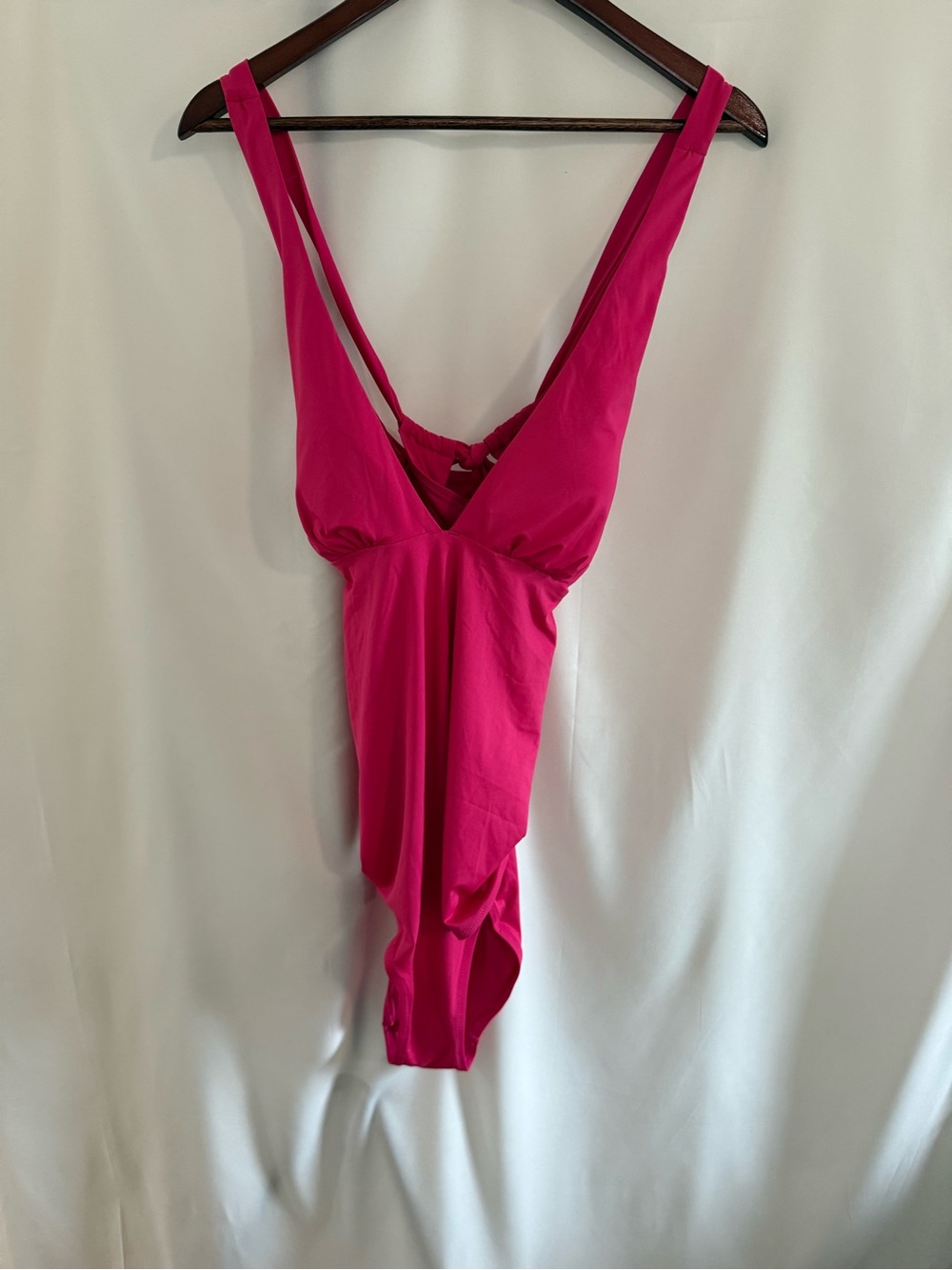 H&M Maternity Hot Pink Deep V One-Piece Swimsuit